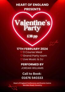 Valentine's Party at The Heart of England 2024
