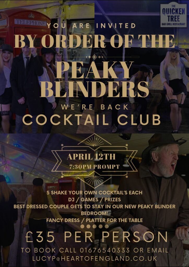 Peaky Blinders Cocktail Club at The Quicken Tree Poster